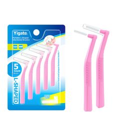 5/10 PCs Interdental Brush Curved Interdental Brush Cleaning Tooth Socket Toothbrush Correction Tooth Gap Cleaning Brush