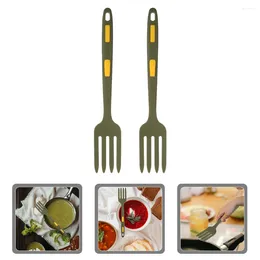 Dinnerware Sets 2 Pcs Silicone Fork Cooking Big Flexible Silica Gel Large Convenient Kitchen Supply