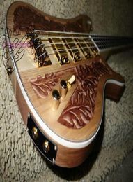 Custom 4003 Bass 4 string Bass Guitar wood Manual sculpture Electric bass colored Golden picks Made in China 5099422