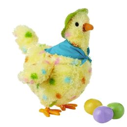 Movies TV Plush toy Children Musical Cartoon Chicken Hen Laying Eggs Toy Singing Swinging Plush Dolls Biological Educational for Kids Birthday Gifts 240407