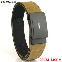 Belts TUSHI New Mens Military Pistol with Metal Automatic Buckle 140cm Sturdy Nylon Tactical Outdoor Belt IPSC Casual Belt for MenC420407