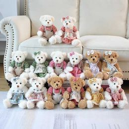 Movies TV Plush toy 2pcs 26cm Cute Couple Teddy Bear Plush Toy Dolls Stuffed Soft Animal Pillow for Children Girl Birthday Christmas Decor Gift 240407