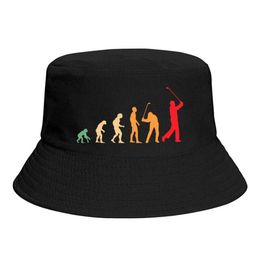 Wide Brim Hats Bucket Interesting Golf Quote Evolutionary Fighting Hat Suitable for Women Men Teenagers Folding Bob Fishing Panama Street Clothing Q240403