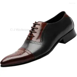 Dress Shoes Elegent Oxford Men Bridegroom Wedding Party Man Shoe Handmade Genuine Leather Designer Mixed Color