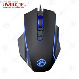 Mice Imice X4 e-sports wired gaming mouse chicken eating LED dazzling lighting programmable with Firepowe four DPI adjustable wired mouse Y240407