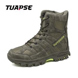 Shoes TUAPSE Desert Outdoor High Quality Tactical Boots Men Military Boots High Top Non Slip Men Hiking Shoes Botas Militares Hombre