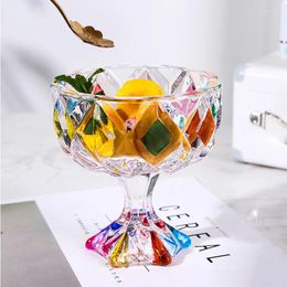 Wine Glasses Multi-color Glass Ice Cream Cup Milkshake Bowl Breakfast Dessert Container