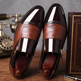 Casual Shoes Business For Men Pu Leather Oxford Loafers Comfortable Working Fashion Zip Footwear Classic Dress