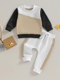 Clothing Sets Hnyenmcko Toddler Baby Girl Boy Clothes Colour Block Long Sleeve Crewneck Sweatshirt Jogger Pants Set 2Pcs Fall Winter Outfits