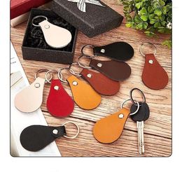 Keychains 10pcs 32 53MM Pu Leather Car Keychain DIY Customised Logo Fashion Jewellery Pendant Free Delivery