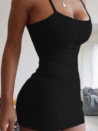 Plus Size Dresses LW Bodycon Cami Dress Summer Black Sundress Sexy Spaghetti Strap Camisole Mini Women Club Party