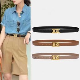 Belts Womens slide buckle womens leather strap womens fashion luxury brand designC240407