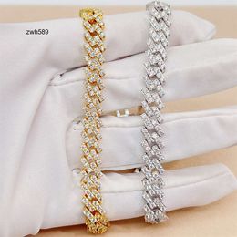 Designer Factory Price Hip Hop 925 Silver Bling Iced Out Mens Jewellery Bracelet Necklace Moissanite Cuban Link Chain