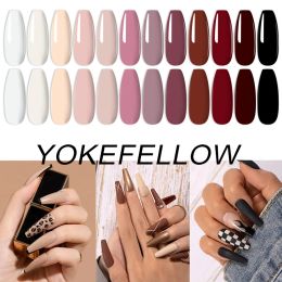 Gel Yokefellow Popular Nail Gel Polish Set Nude Pink Brown Black Semi Permanent Gel Nail Varnish Uv Led Nail Art Gel Lacquer