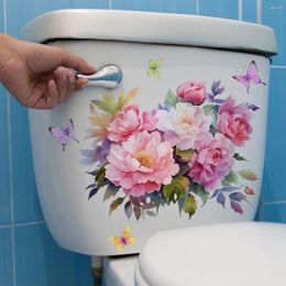 Wallpapers 30 30cm Creative Butterfly Flower Toilet Sticker Bathroom Decoration Background Wall Home Decor Ms7451