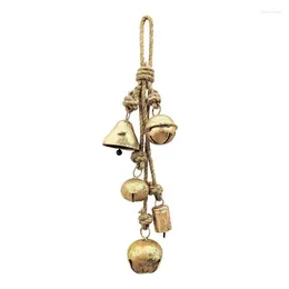 Party Supplies Rustic Style Bells Handmade Hang Bell Portable Jingle With Jute Rope For Outdoor Door Patio Decoration