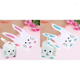 Gift Wrap 50pcs Cute Long Ear Bag Easter Candy Plastic Party Favours