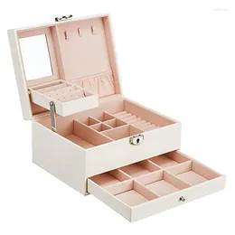 Jewellery Pouches Girls Box Medium Organiser With Lock Adjustable Compartment For Stud Earrings Bracelet Necklace