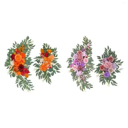 Decorative Flowers 2Pcs Artificial Floral Swag Wedding Arch Flower Table Centrepiece