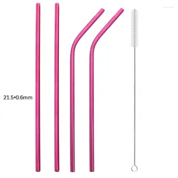Drinking Straws Zoseil Reusable Metal Set Stainless Steel Straw Wholesale With Cleaning Brush Party Bar Accessory Eco Friendly