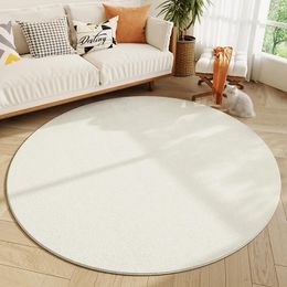 Carpets Nordic Style Simple Solid Colour Living Room Carpet Plush Water Absorbent Non Slip Round Rug Machine Washable Soft Bedroom