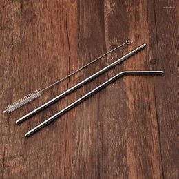 Drinking Straws Reusable Straw Stainless Steel Set High Quality Metal With Cleaner Brush Bar Party Accessory Kitchen Dining
