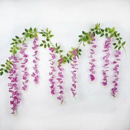 Decorative Flowers High Quality Simulated Wisteria Long Vines Wedding Christmas Decoration Pography Backdrop Window Show Accessories