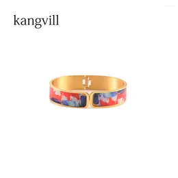 Bangle Kangvill Fashion Stainless Steel Women's Open Bracelet Suitable For Travelling To See Parents And Friends Off