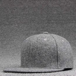 Ball Caps Top grade wool snapback cap dad winter hat men and women outdoors warm felt baseball caps 56-60cm Q240403