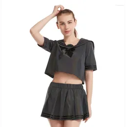 Work Dresses Colorful Reflective Suit Sexy Cute Uniform Female Japanese T-Shirt Bow Decorative Pleated Skirt
