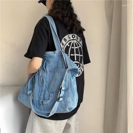 Evening Bags Japanese Korean Harajuku Ladies Handbag Retro Fashion Large Capacity Denim Cloth Shoulder For Women Daily Crossbody