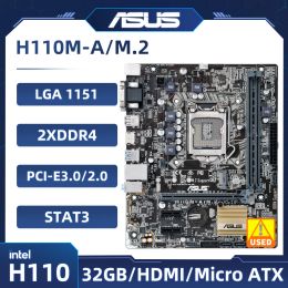 Motherboards H110 motherborad ASUS H110MA/M.2 Motherboard LGA 1151 DDR4 32GB PCIE 3.0 USB3.0 Micro ATX USB3.0 HDMI For Core i56500 cpu