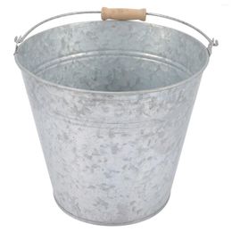 Vases Stainless Steel Bucket Retro Decor Creative Flower Metal Barrel Dried Wood Planters Buckets Handles Small Pot