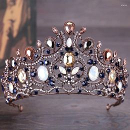 Hair Clips Baroque Crystal Crown Tiara Party Rhinestone Prom Diadem Headband Women Bridal Wedding Accessories Jewellery Gift