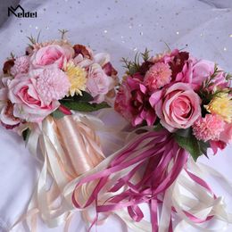 Wedding Flowers Meldel Bouquet Bridal Flower Supplies Artificial Silk Rose Peony Dahlia Orchid Quality Bouquets