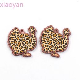 Party Decoration Set Of 10 Christmas Turkey Leopard Print Jewelry Accessories Laser Cut Glitter Acrylic For Parties And DIY Crafts
