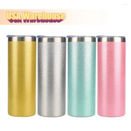 Mugs Custom Stainless Steel Double Wall 20oz Holographic Rough Glitter Powder Coated Sublimation Tumblers Coffee Mug