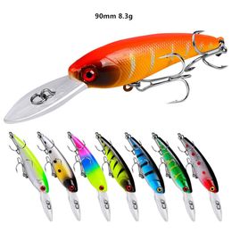 90mm 83g Minnow Hook Hard Baits Lures 6 Treble Hooks 8 Colours Mixed Plastic Fishing Gear 8 Pieces Lot WHB265618162