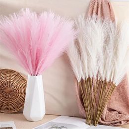 Decorative Flowers 5pcs 56cm Artificial Pampas Grass Bouquets For Holiday Party Wedding Birthday Home Decoration Accessories Fake Flower