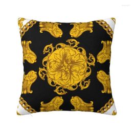 Pillow Golden Baroque Floral Cover Fashion Seamless Pattern Floor Case For Car Pillowcase Home Decoration