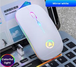 Epacket Wireless Mice Bluetooth RGB Rechargeable Silent Mouse Computer LED Backlit Ergonomic Gaming Mouse For Laptop PC1734118