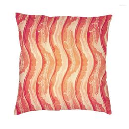 Pillow Bacon Strips Pattern Throw Case Home Decorative Custom Square Cover 45x45cm Pillowcover For Living Room