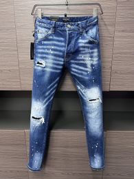 DSQ PHANTOM TURTLE Jeans Men Jeans Mens Luxury Designer Jeans Skinny Ripped Cool Guy Causal Hole Denim Fashion Brand Fit Jean Man Washed Pant 6183