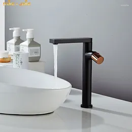 Bathroom Sink Faucets Tall Basin Faucet Deck Mounted Stand Black Rose