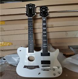 Double Neck 612 Strings SemiHollow body Electric Guitar with Chrome hardwarecan be customized8091125