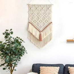 Tapestries Macrame Tapestry With Tassel Wall Hanging Art Bohemian Home Bedroom Background Hand-woven Decor