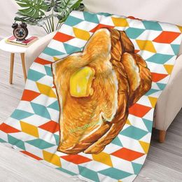 Blankets Butter Toast Throw Blanket 3D Printed Sofa Bedroom Decorative Children Adult Christmas Gift