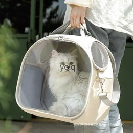 Cat Carriers Crates Houses bag portable for going out space capsule pet backpack cat crossbody transparent carrying cage supplies artifact H240407