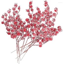 Decorative Flowers 10Pcs Simulation Bubble Crabapple Branch Christmas Decoration For Xmas Tree Party Home Table Ornaments 2024 Year