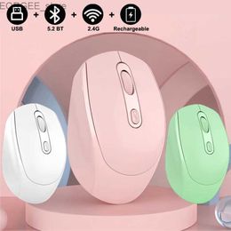 Mice Charging Bluetooth compatible wireless mouse 2.4G optical mouse with USB RGB 1600DPI mouse suitable for PC Mute Mause laptops Y240407